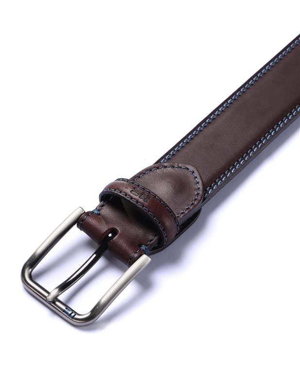 Leather Belt Blue Stitching by Miguel Bellido