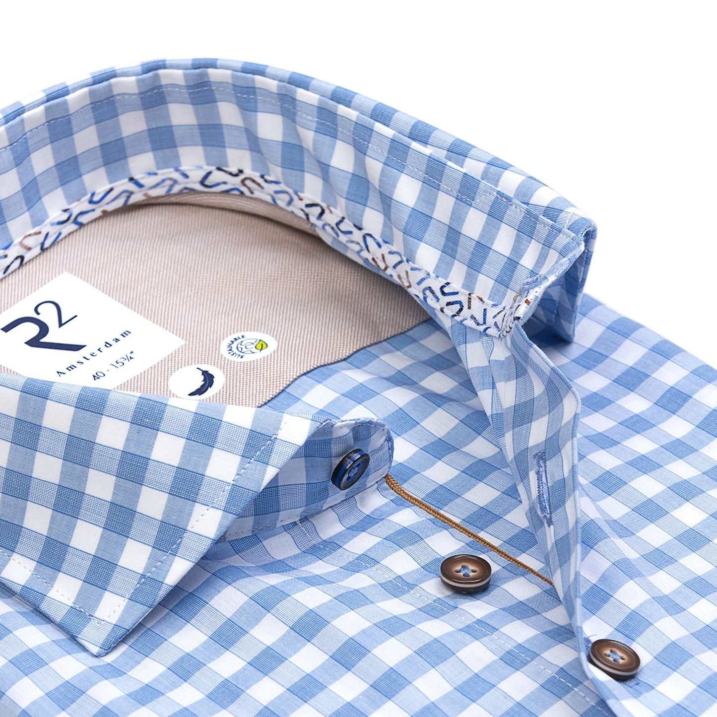 Gingham check in baby blue by R2