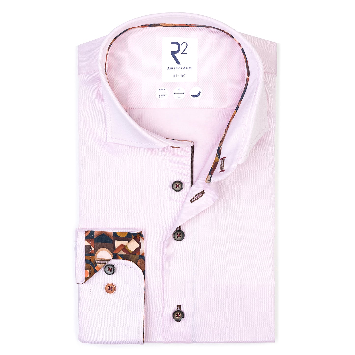 Pink with Black and Brown Geometric Detail by R2