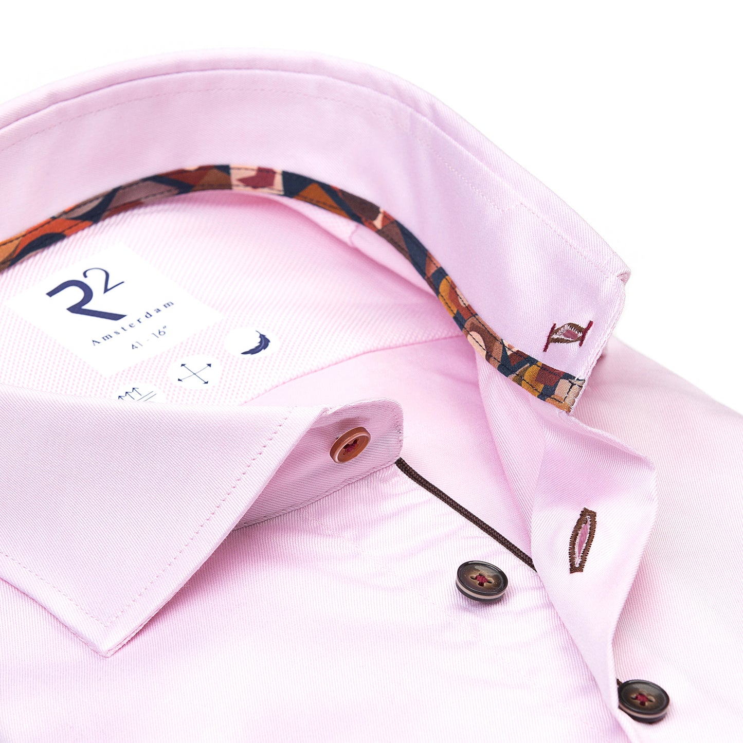 Pink with Black and Brown Geometric Detail by R2