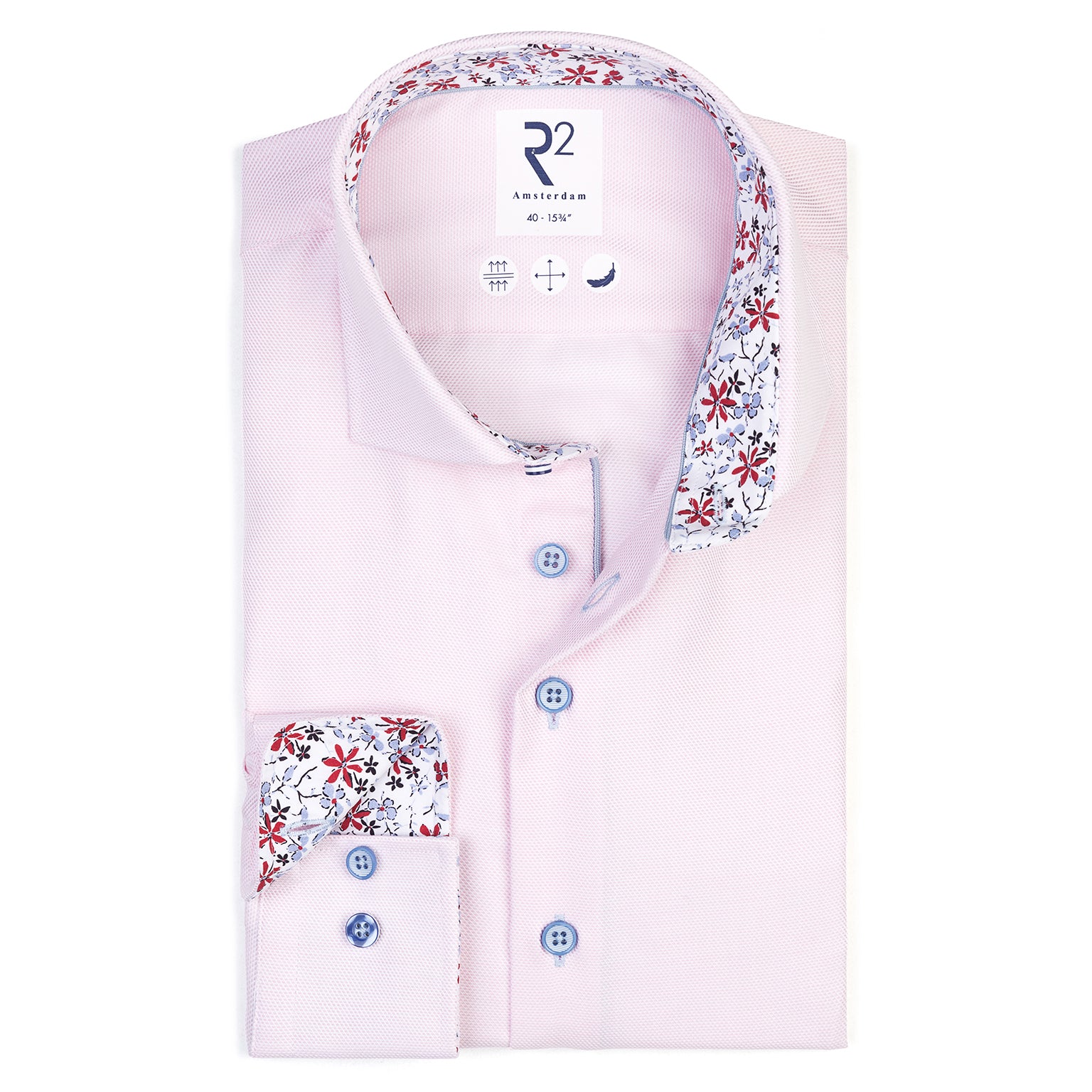 Pink with red blue floral detail by R2