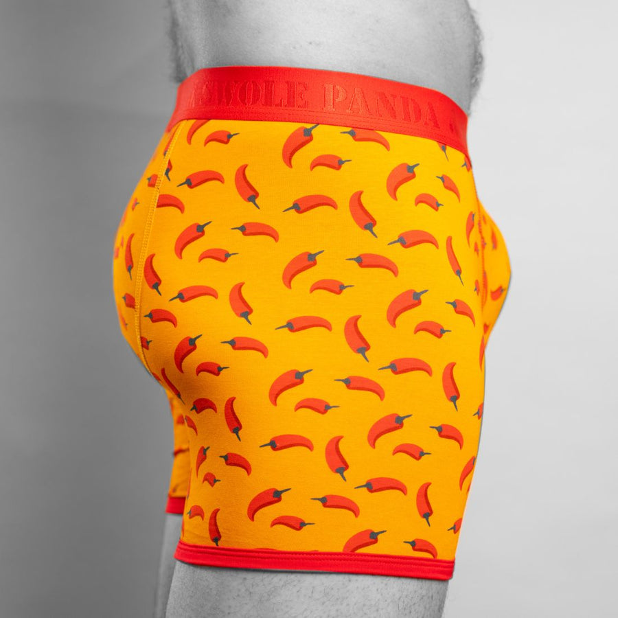 Chilli bamboo fitted boxers by Swole Panda