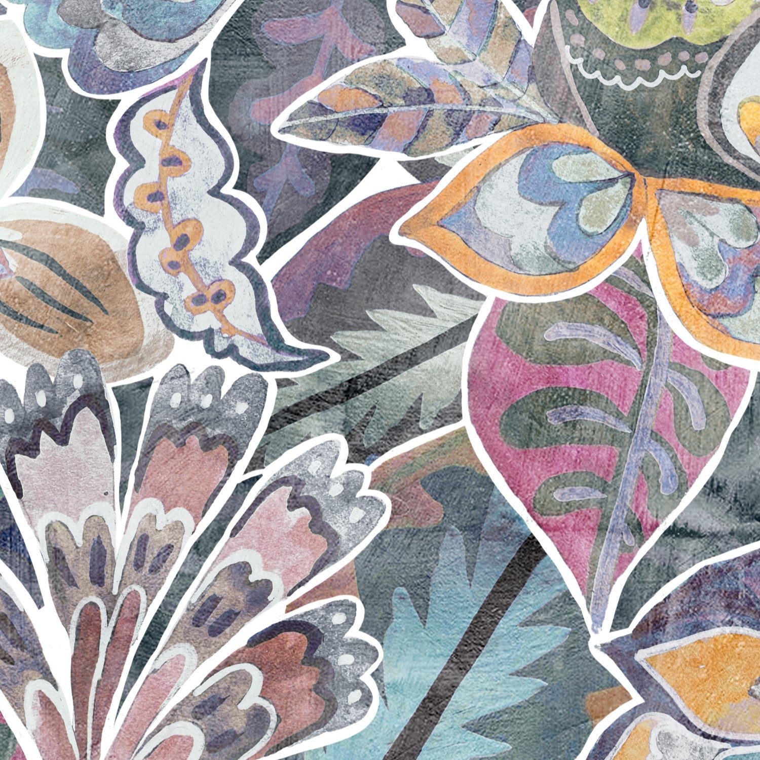 Toucans Flamingos in Green by R2