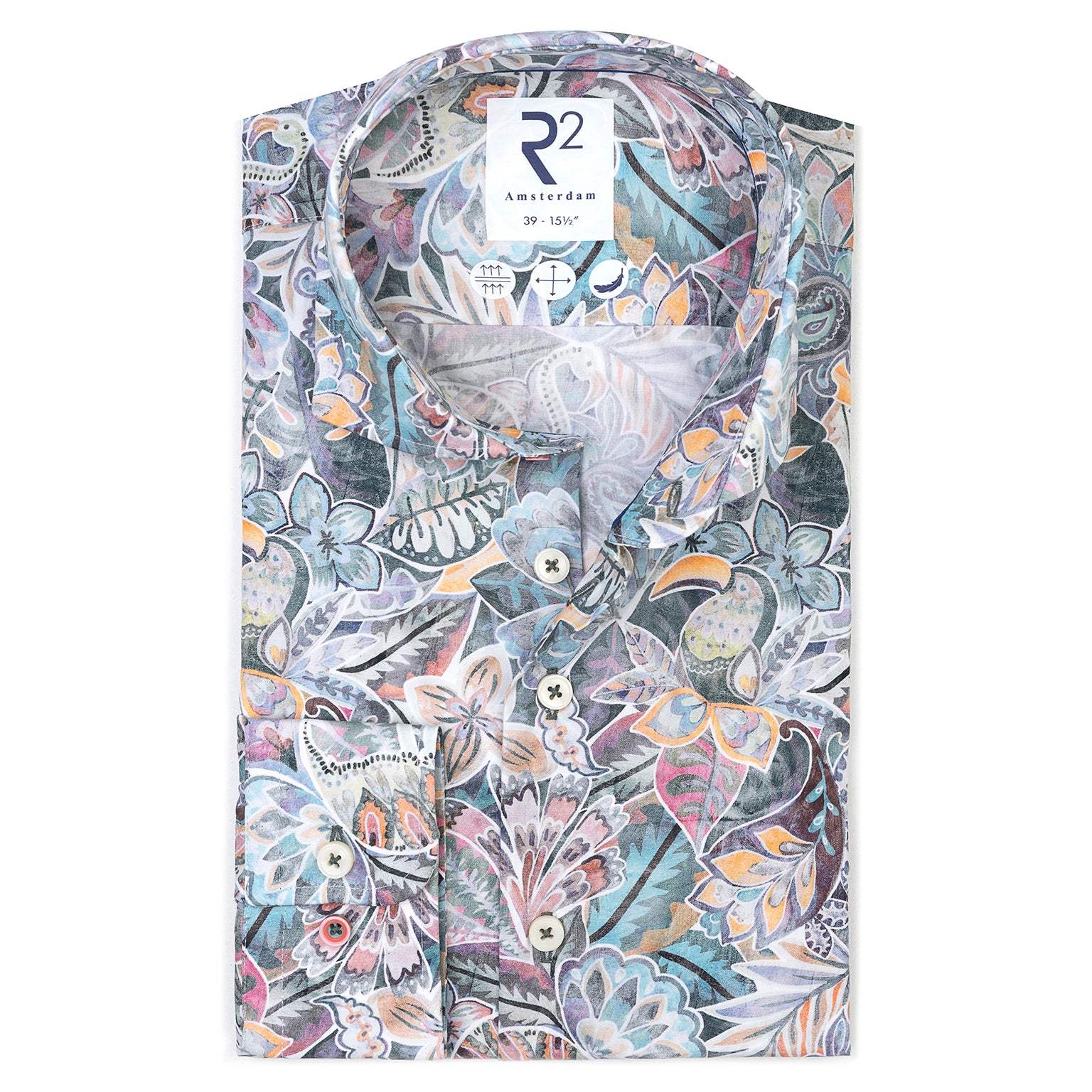 Toucans Flamingos in Green by R2