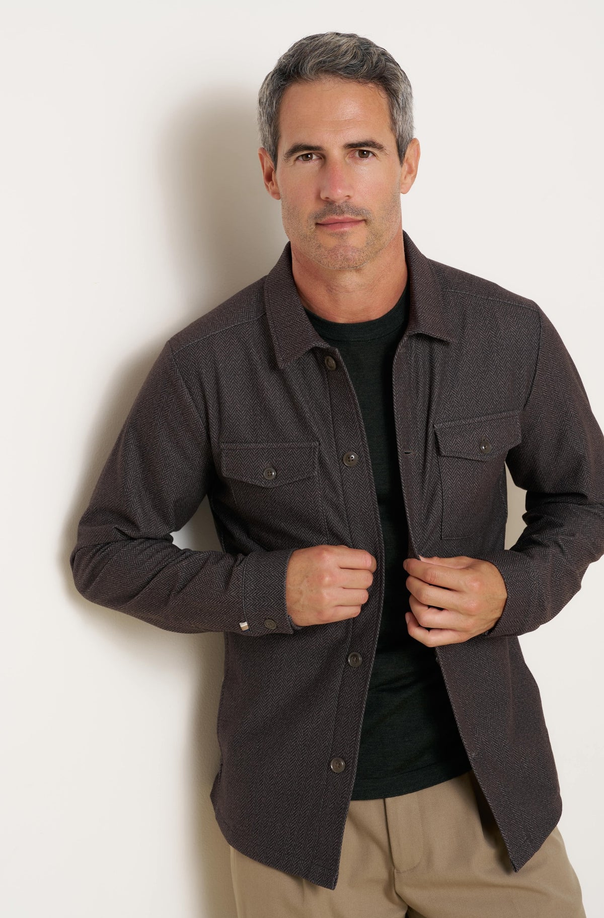 Brown Houndstooth Overshirt by R2
