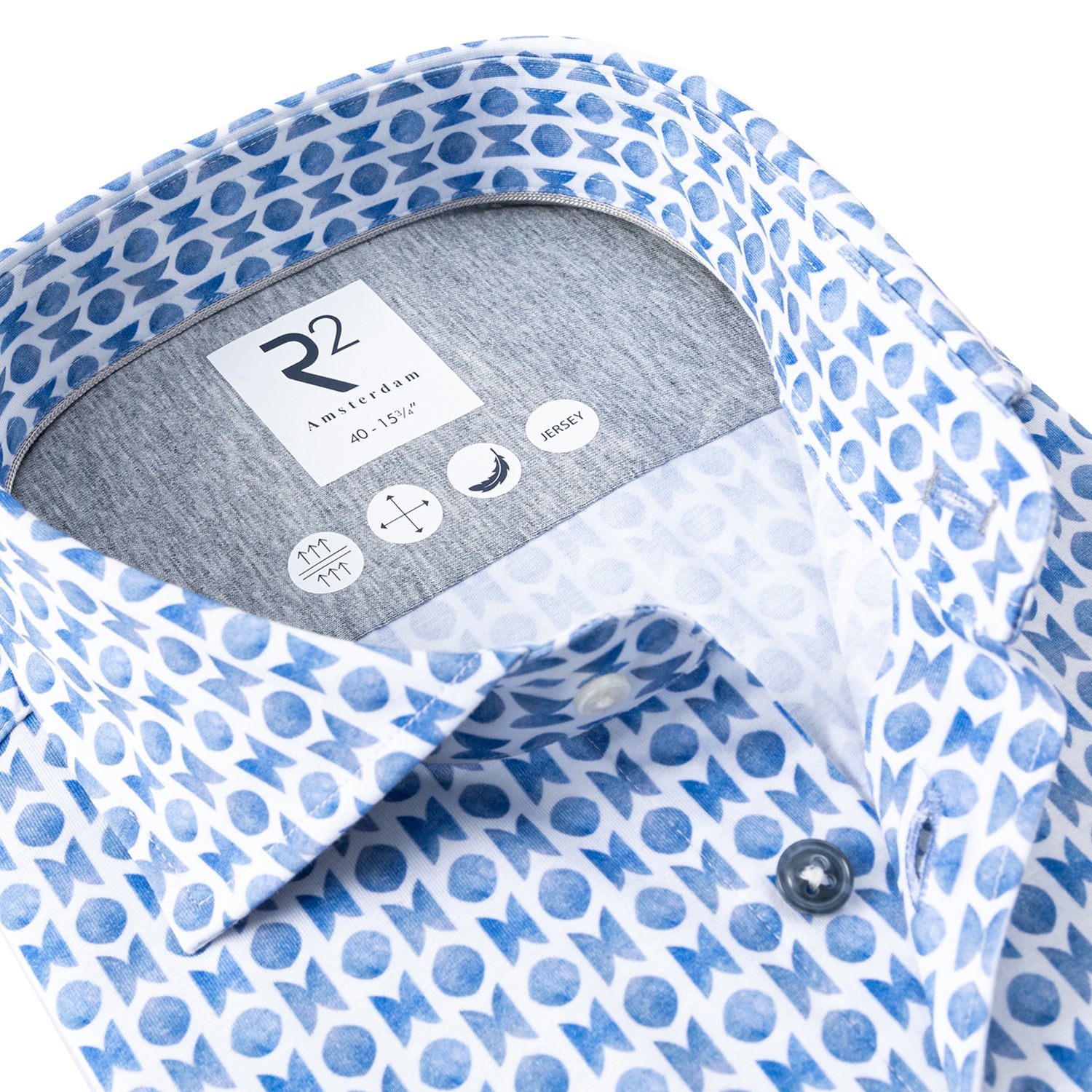 Symmetrical Jersey Shirt in Baby Blue by R2
