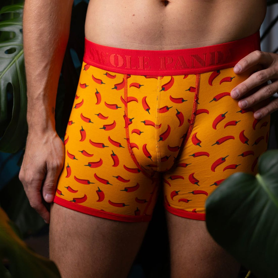 Chilli bamboo fitted boxers by Swole Panda