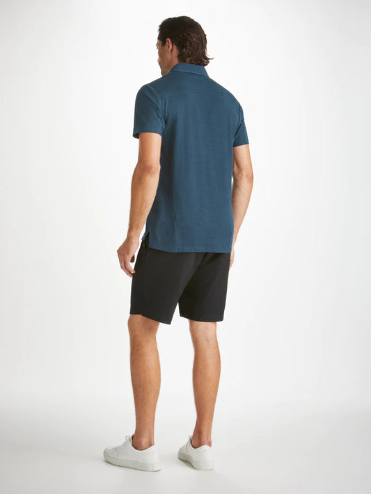 Ramsay Pique Polo in Denim blue by Derek Rose