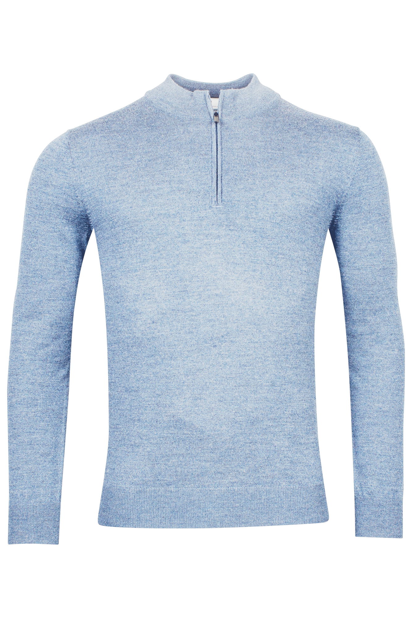 Merino quarter zip in Baby Blue by Thomas Maine
