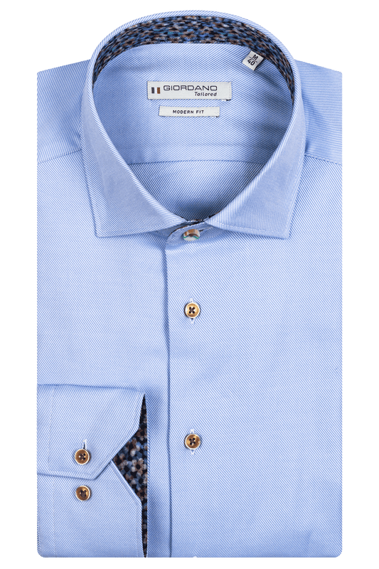 Liberty fabric trim on blue by Giordano