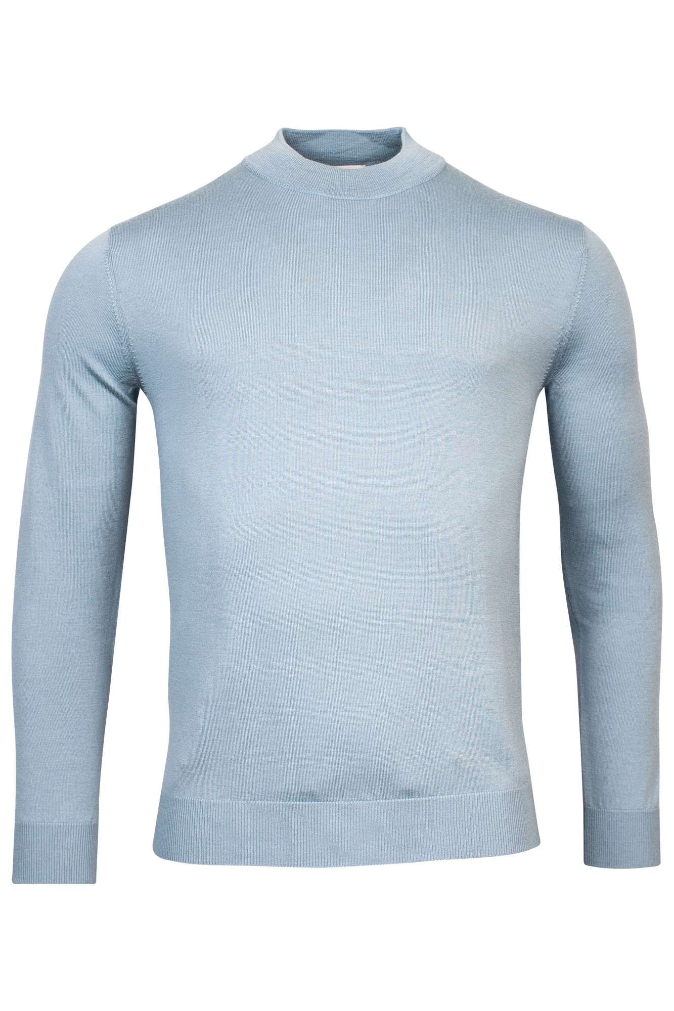 Merino turtleneck in light blue by Thomas Maine