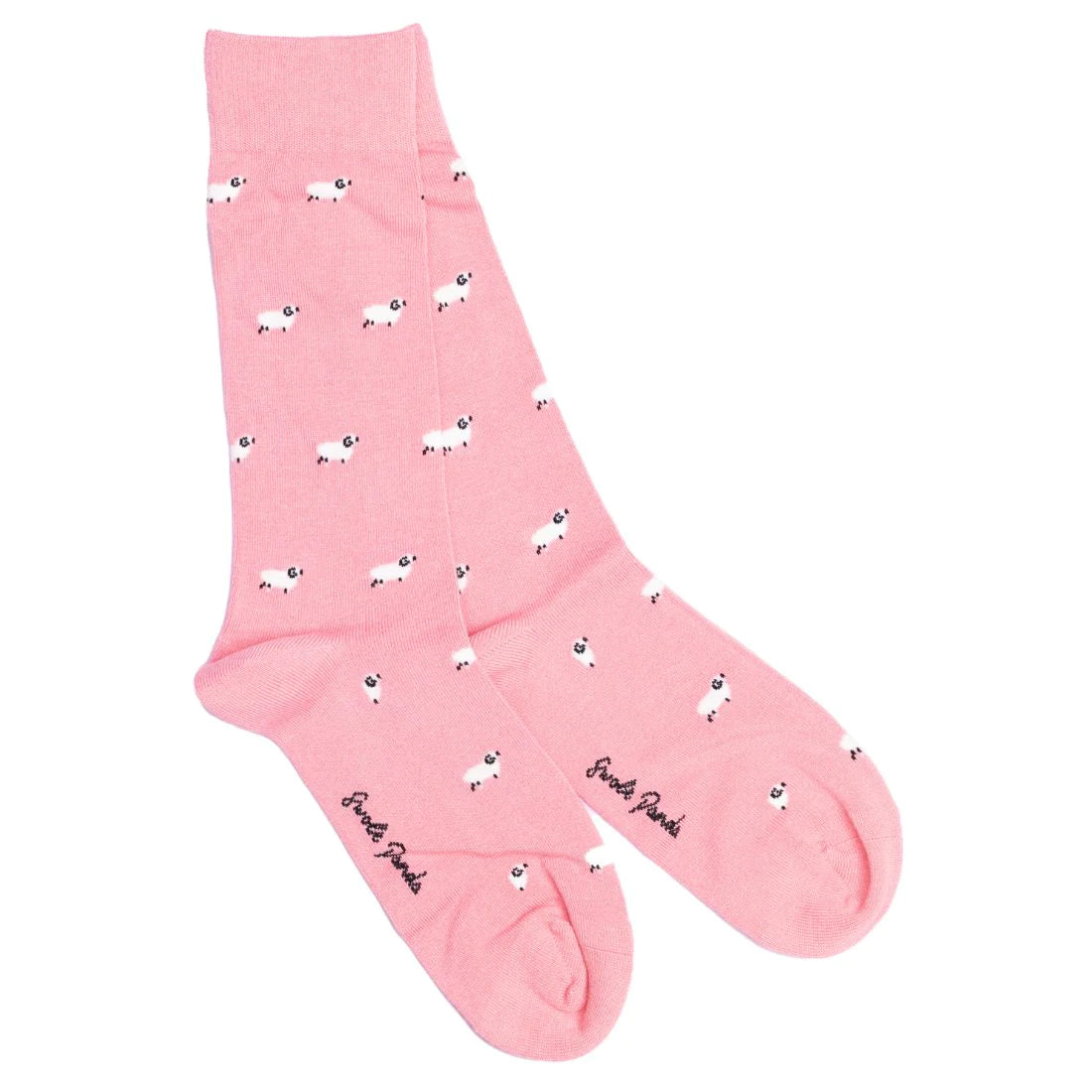 Sheep socks in pink by Swole Panda