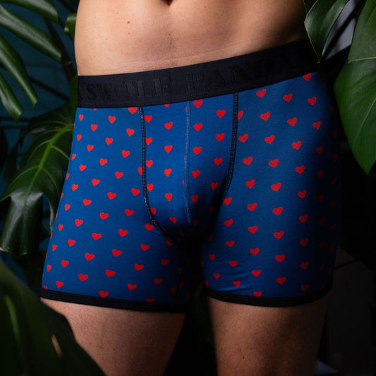 Heart fitted bamboo boxers by Swole Panda