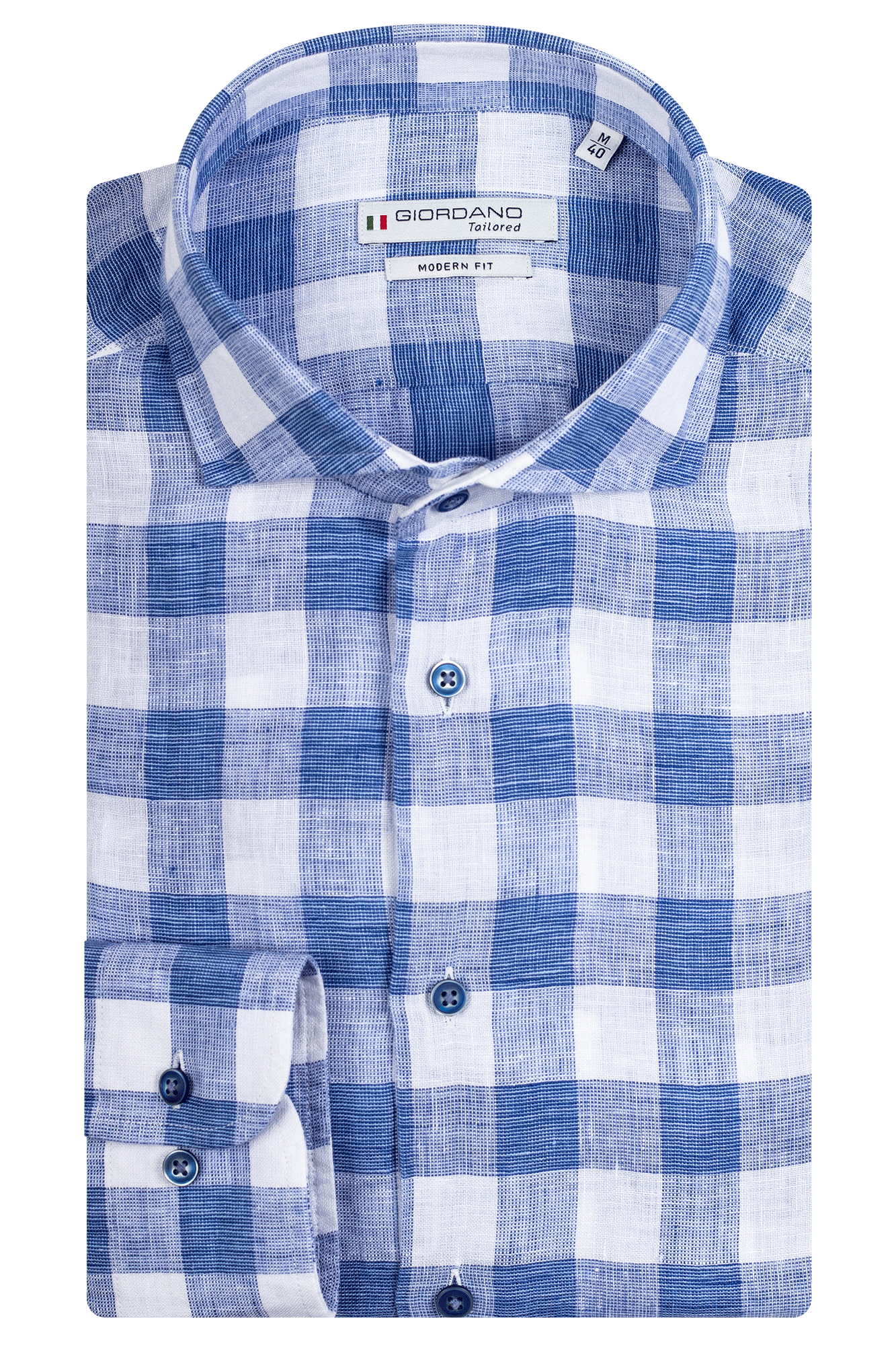 Large blue and white check by Giordano