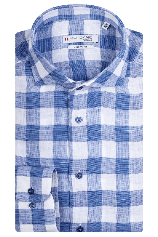 Large blue and white check by Giordano