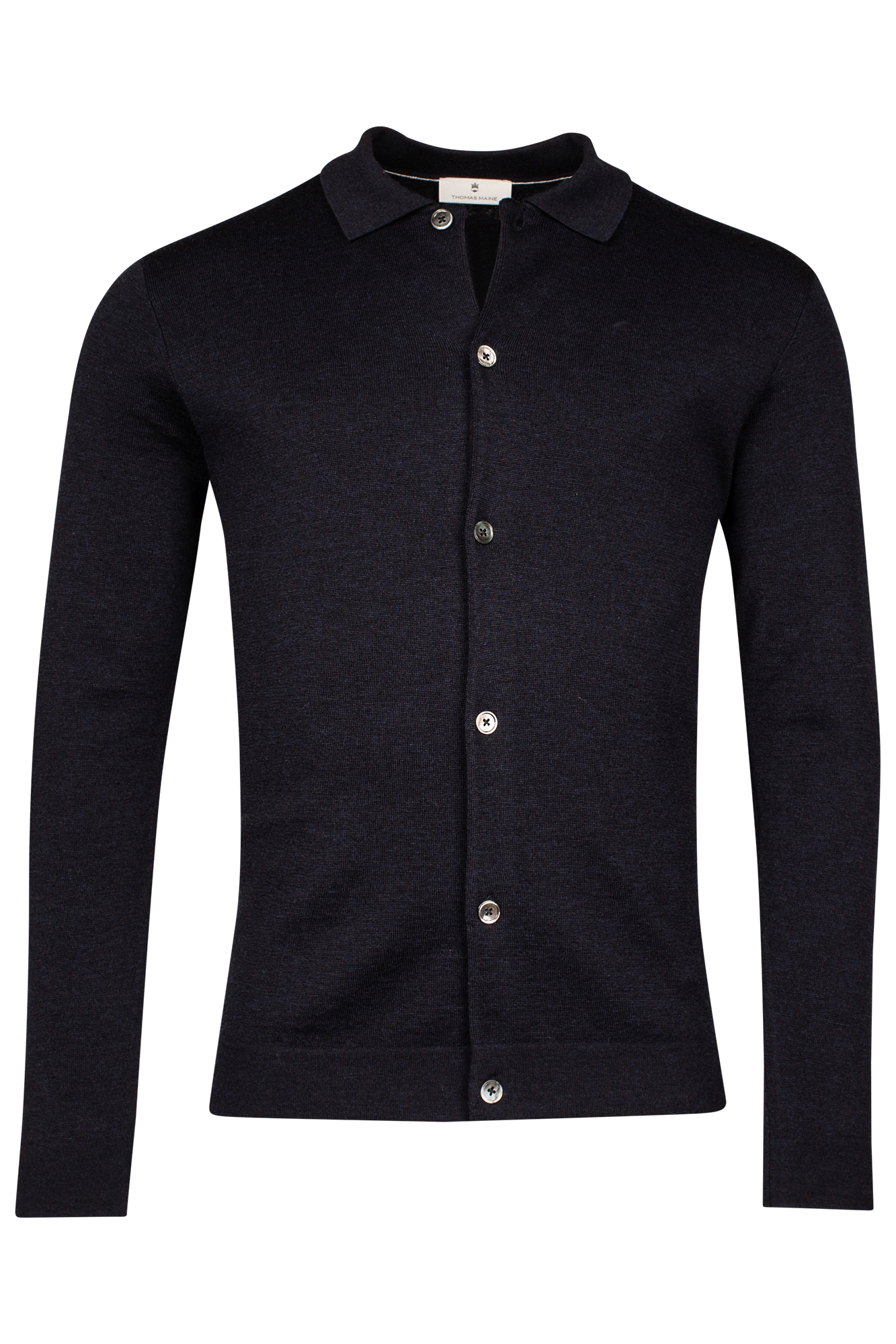 Merino cardigan polo by Thomas Maine