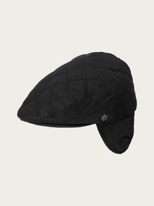 Quilted windproof cap in black by Bugatti