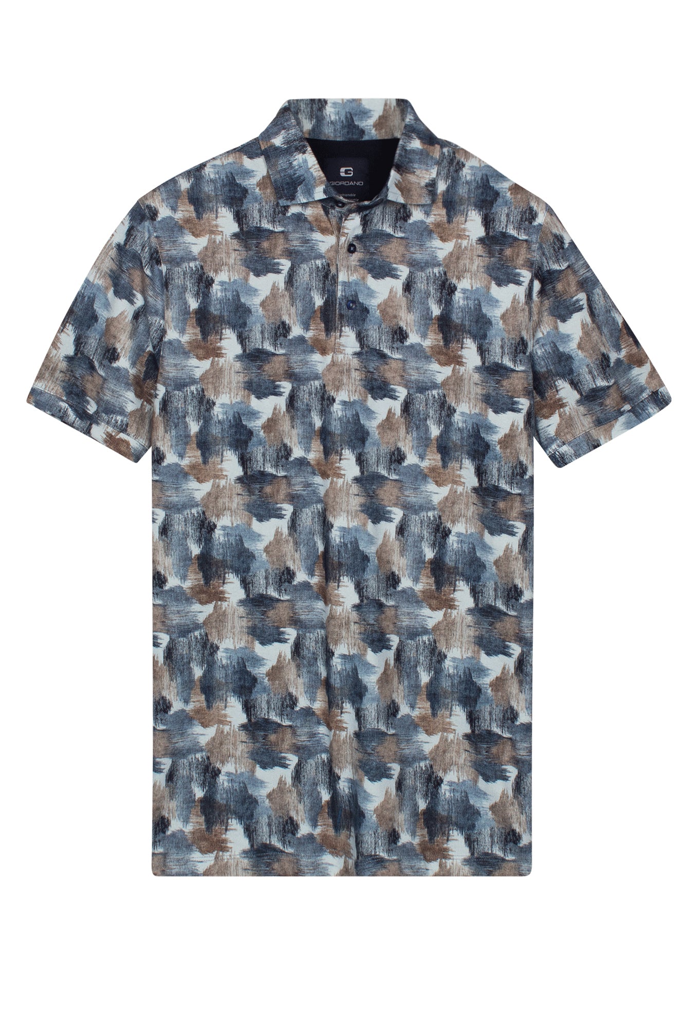 Large Abstract Print Polo by Giordano