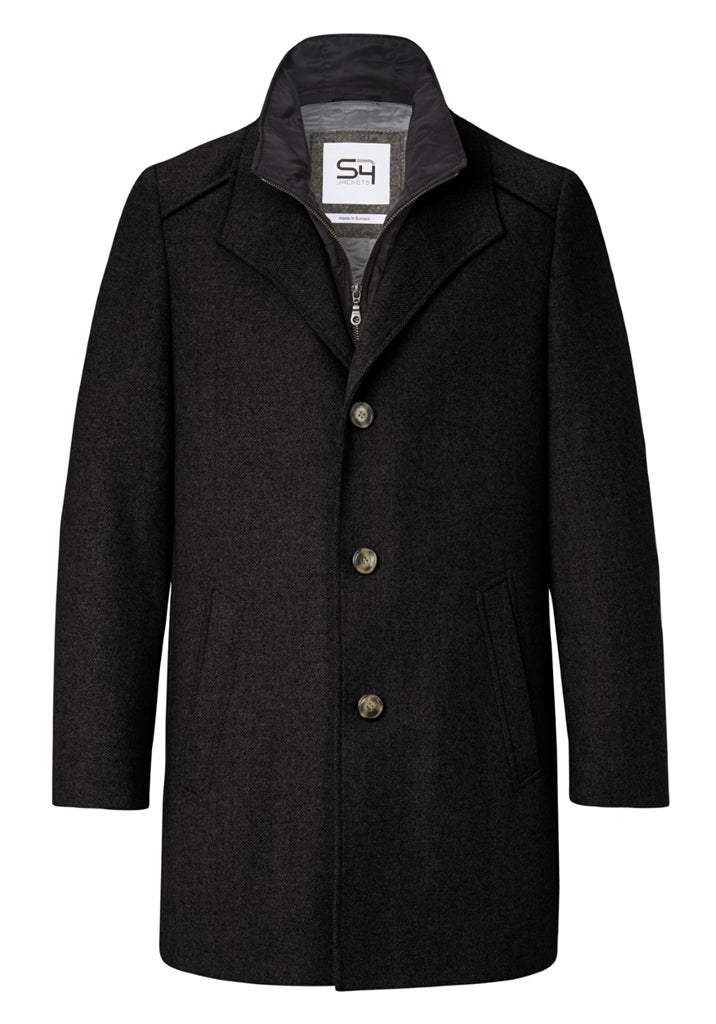 Wool mix coat in black by S4
