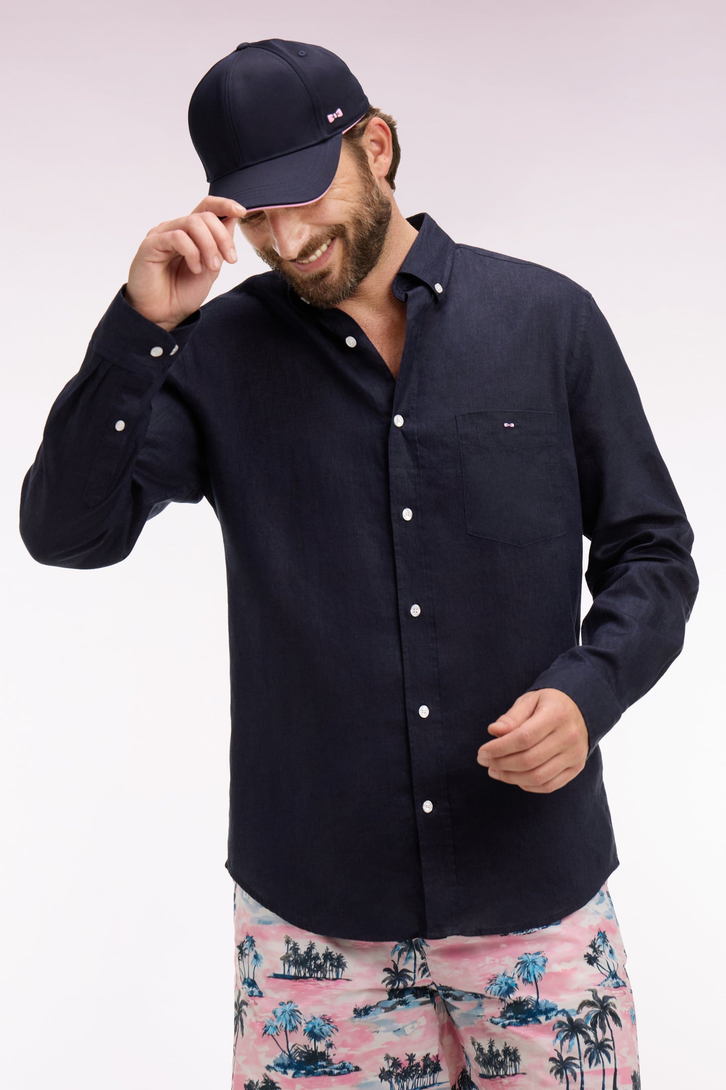 Linen shirt in Navy by Eden Park
