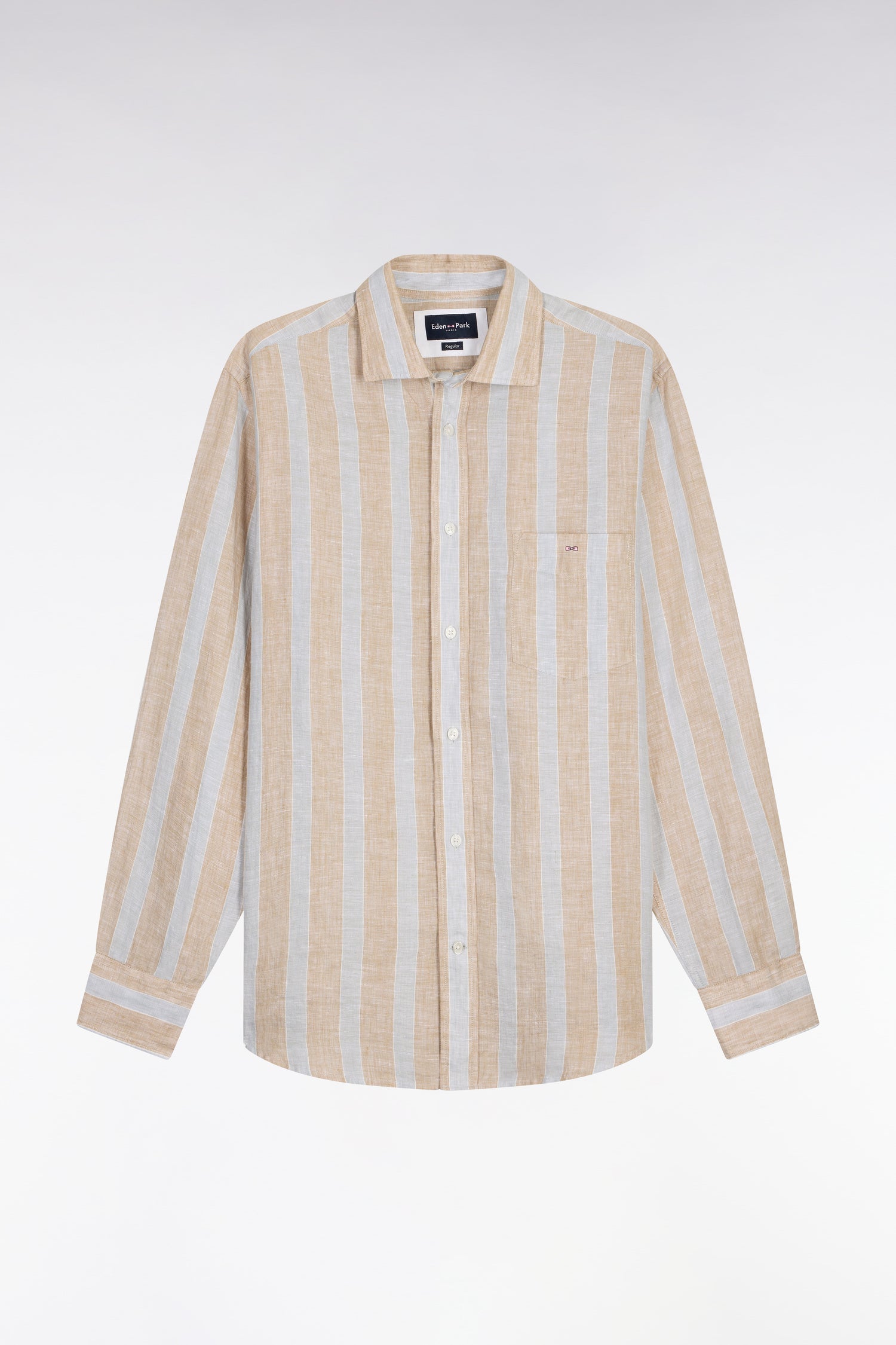 Linen Stripe in Natural and Blue by Eden Park