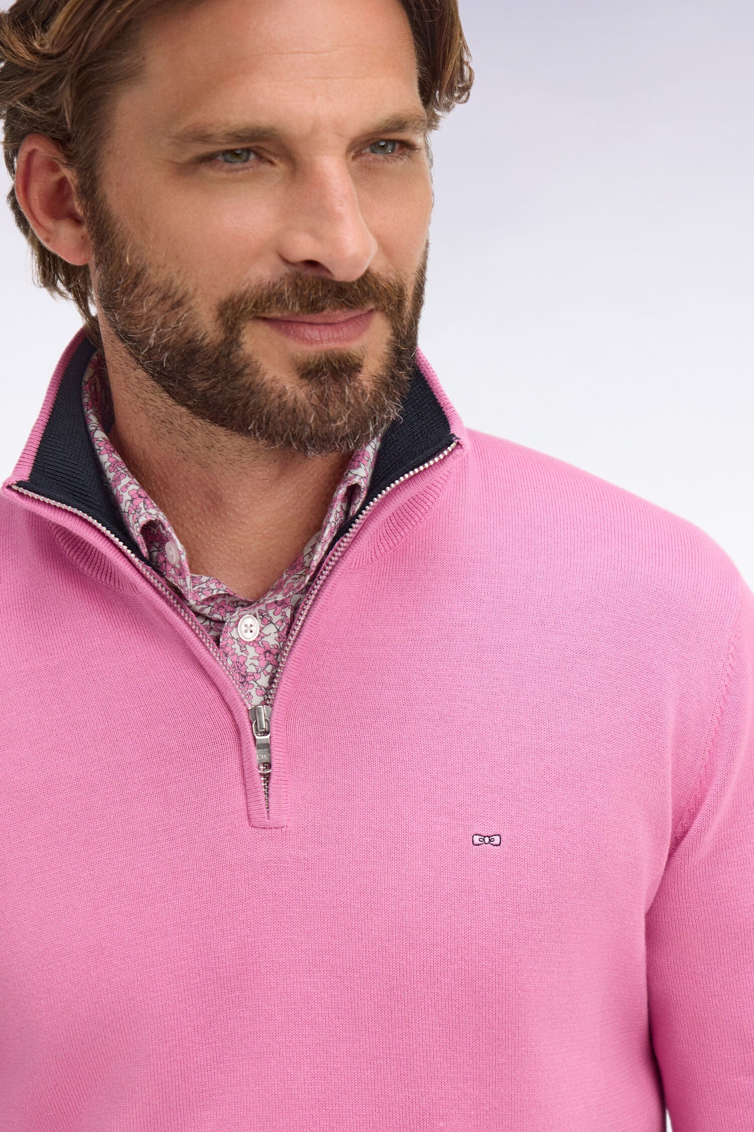 Pink Cotton Trucker-Neck by Eden Park