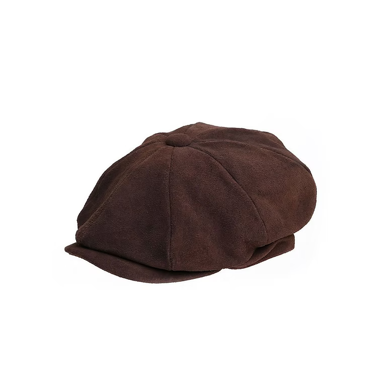 8 Panel Suede Cap in Dark Brown by Dentons