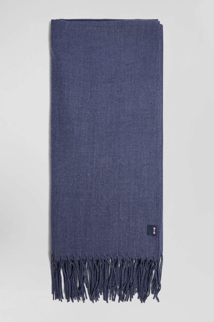 Fringed scarf in denim blue by Eden Park