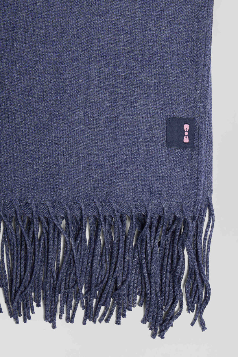 Fringed scarf in denim blue by Eden Park
