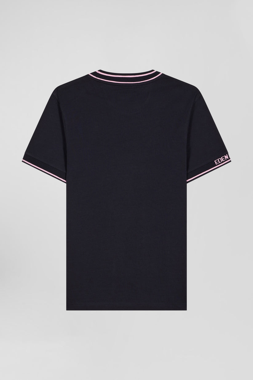 Slim fit T-shirt with pink detail by Eden Park