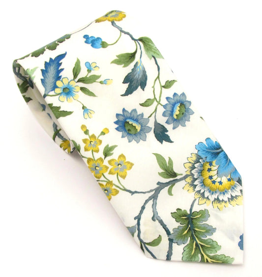 Eva Belle in green Liberty fabric tie by Van Buck
