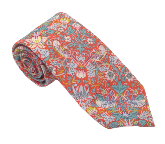 Strawberry Thief in red Liberty tie by Van Buck