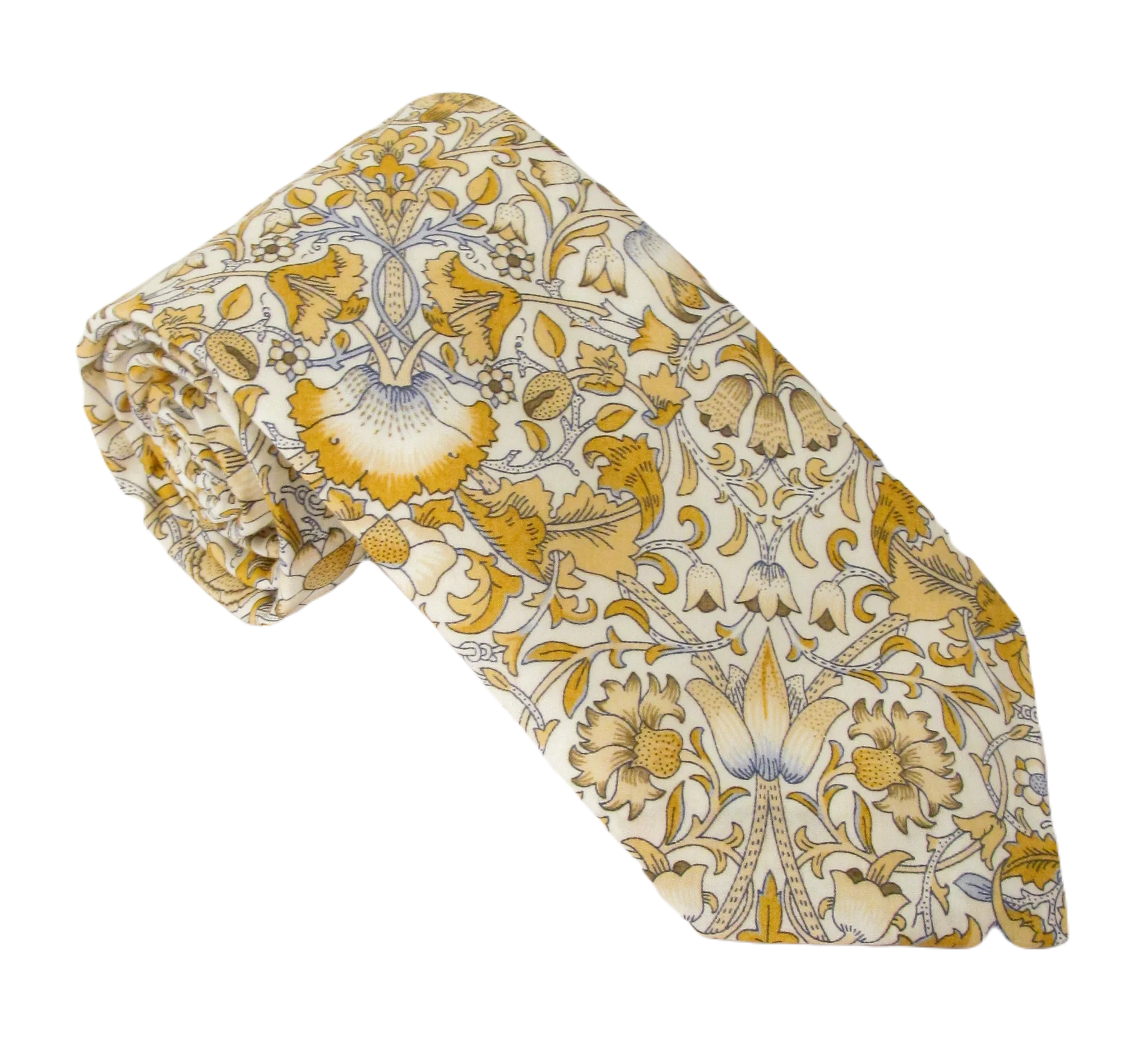 Lodden Old Gold Liberty fabric tie by Van Buck