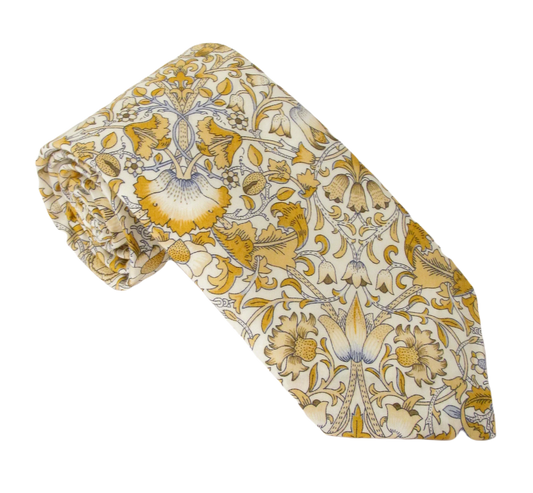 Lodden Old Gold Liberty fabric tie by Van Buck