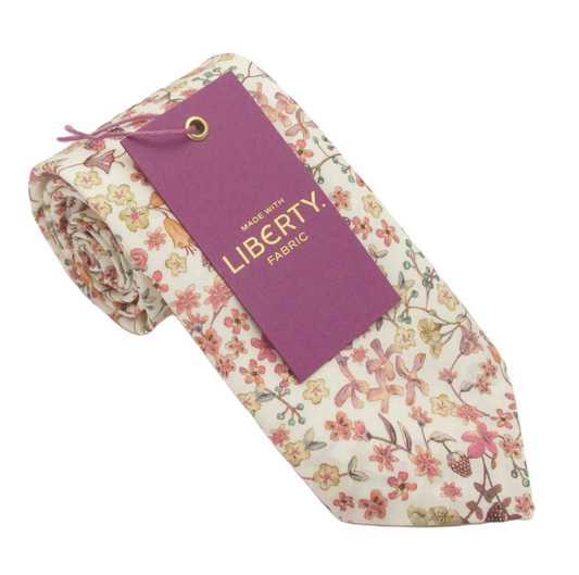 Donna Leigh in Pink Liberty fabric tie by Van Buck