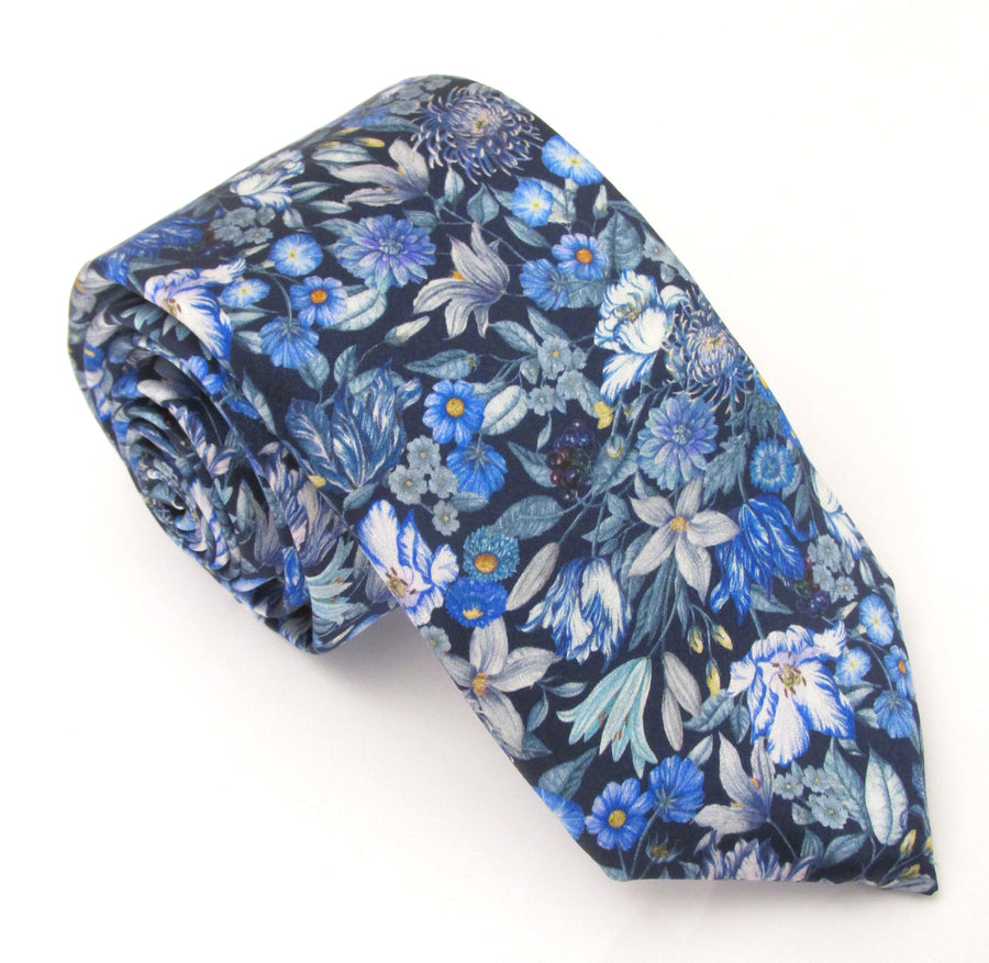 Royal Garland in Navy Liberty Silk fabric by Van Buck