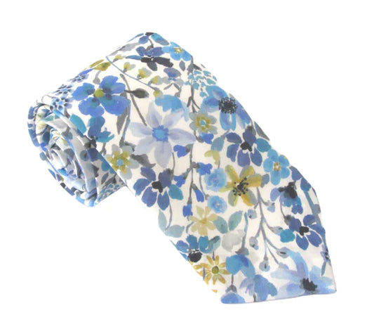 Dreams of Summer in blue Liberty fabric tie by Van Buck