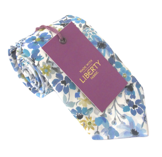 Dreams of Summer in blue Liberty fabric tie by Van Buck