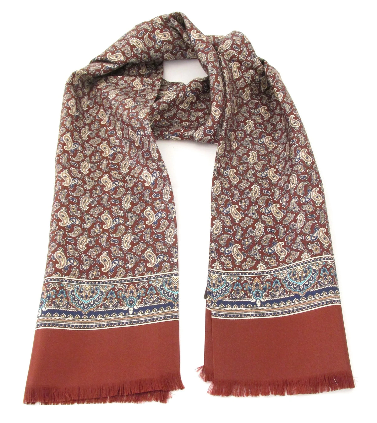 Paisley Silk Scarf in Wine by Van Buck