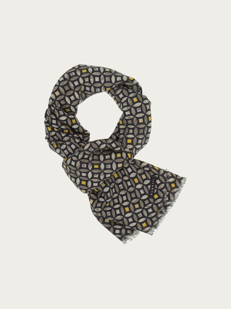 Khaki and Yellow supple scarf by Bugatti