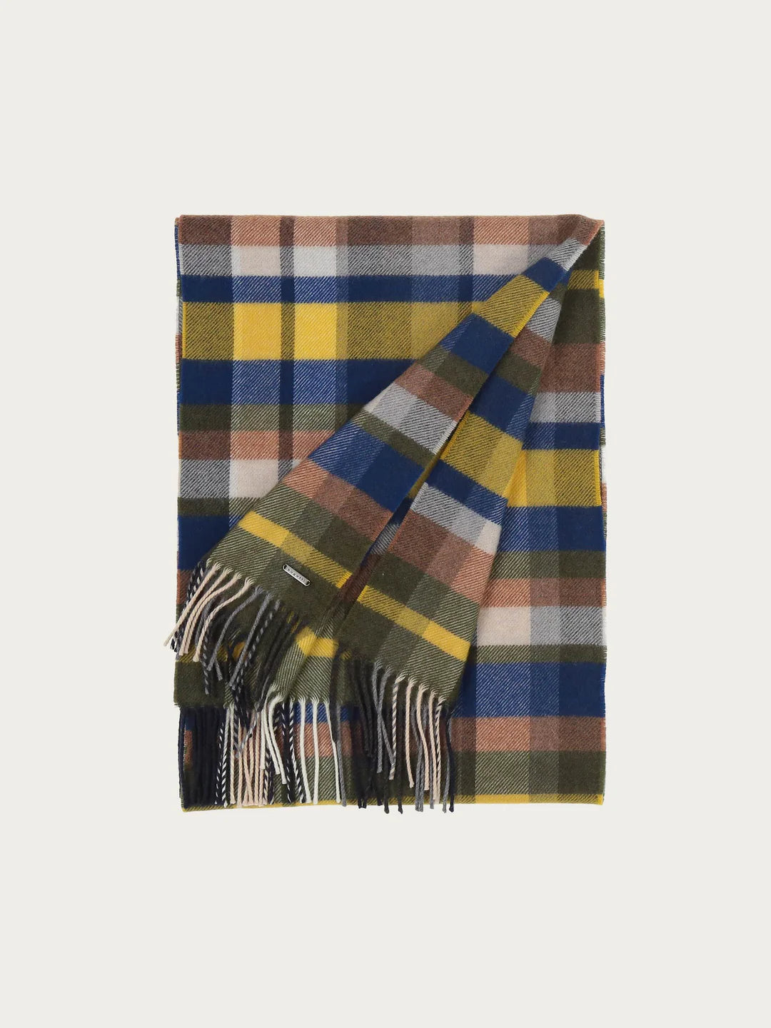 Yellow, blue, green and grey scarf by Bugatti
