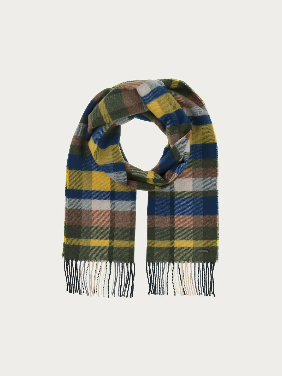 Yellow, blue, green and grey scarf by Bugatti