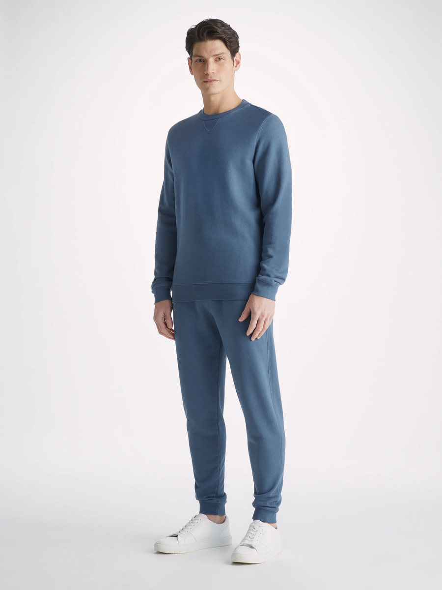 Quinn Cotton Modal Sweatshirt in Denim by Derek Rose