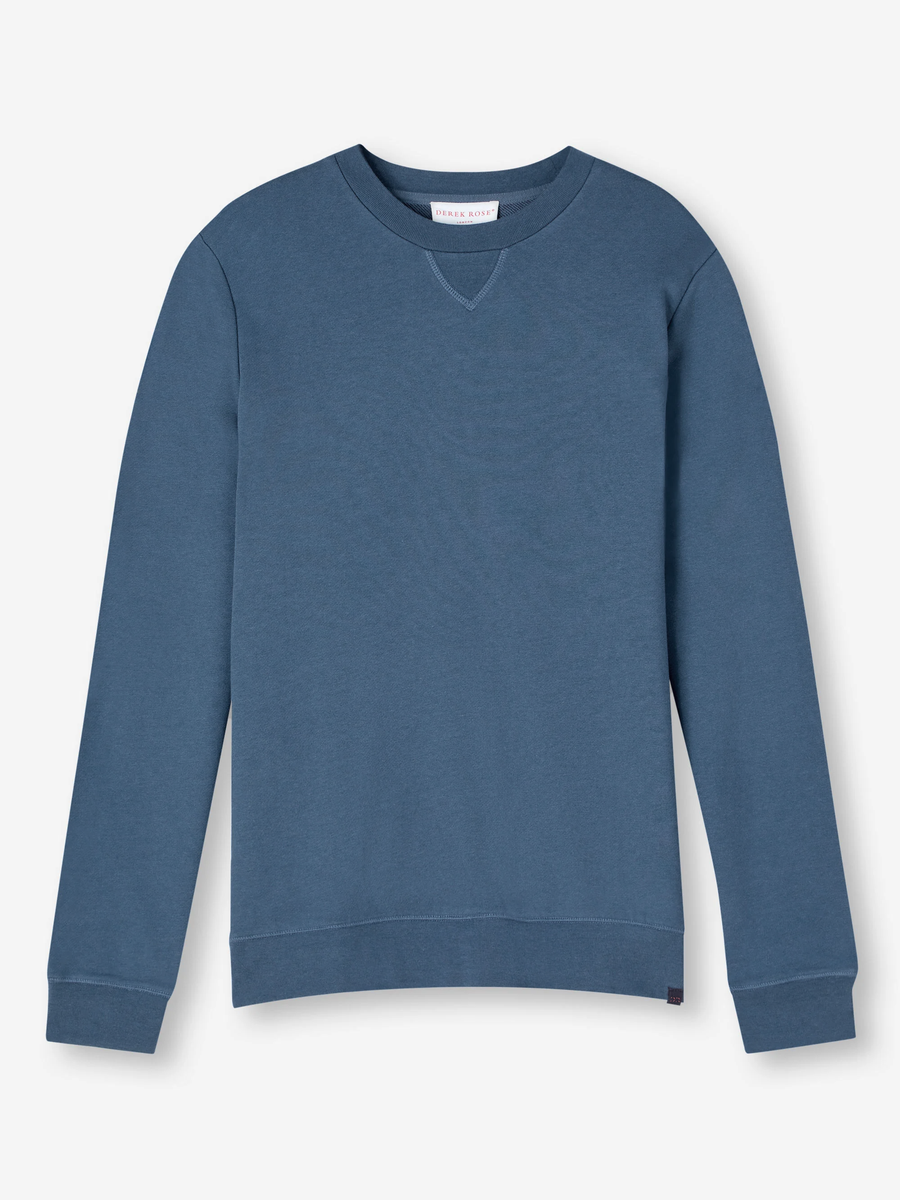 Quinn Cotton Modal Sweatshirt in Denim by Derek Rose