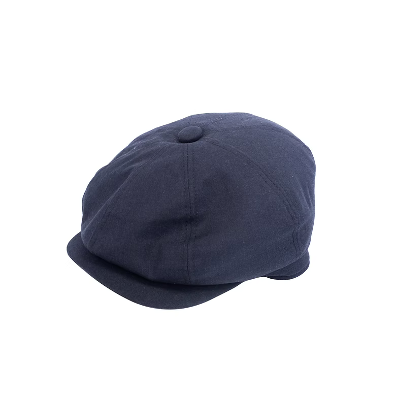 8 Panel Linen Cap in Navy Blue by Denton