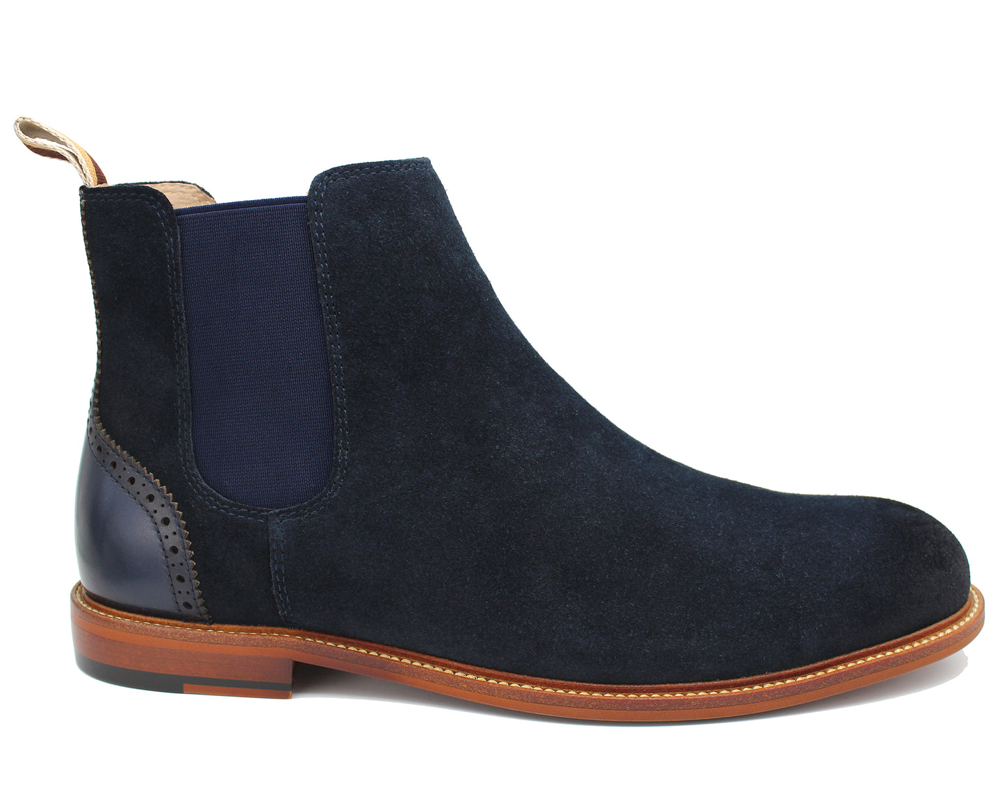 Leather and suede boot in navy by Sergio Duletti