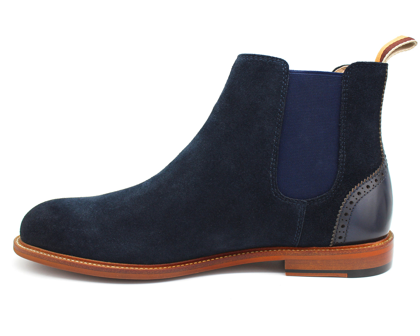 Leather and suede boot in navy by Sergio Duletti