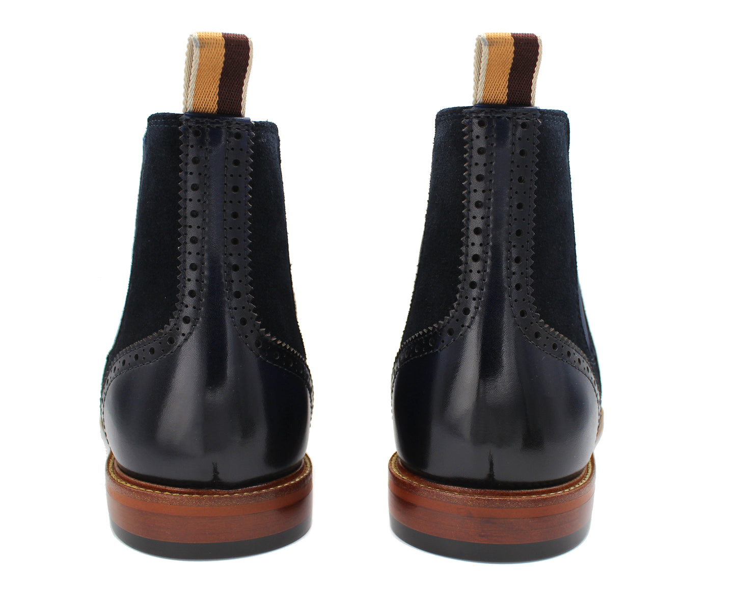 Leather and suede boot in navy by Sergio Duletti