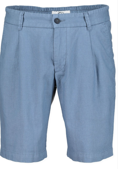 Cotton linen mix shorts in Cornflower Blue by S4