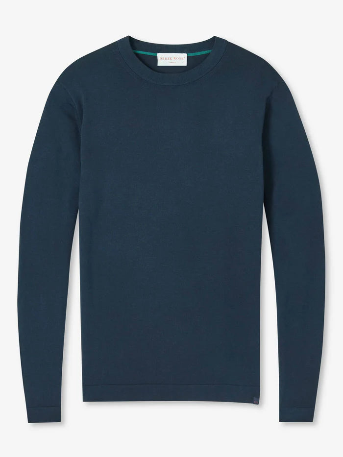 Quinn Cotton Modal Sweatshirt in Navy by Derek Rose